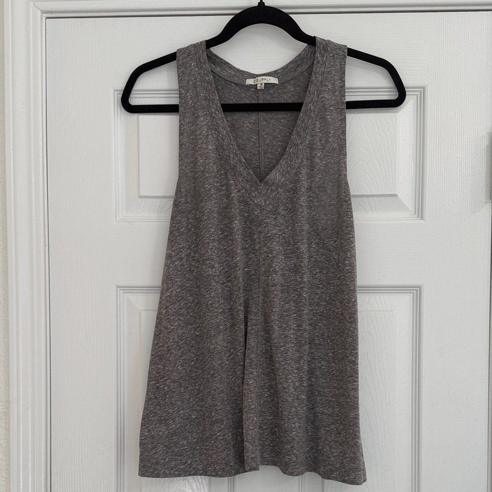 Z Supply Heather Gray V-Neck Sleeveless Tank